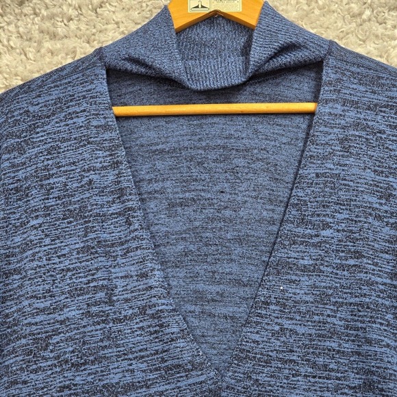 Rag & Bone Amelie Cutout Back Top Womens Large Blue Soft Minimal Knit Pullover - Picture 6 of 14